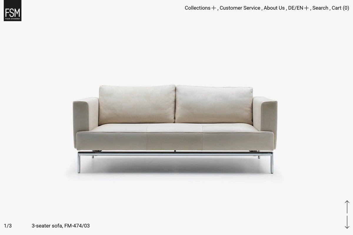 Frank Sitzmöbel FSM Startseite mit Dreisitzer-Sofa FM-474
